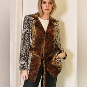 Anne Klein ll Silk Animal Print Blazer